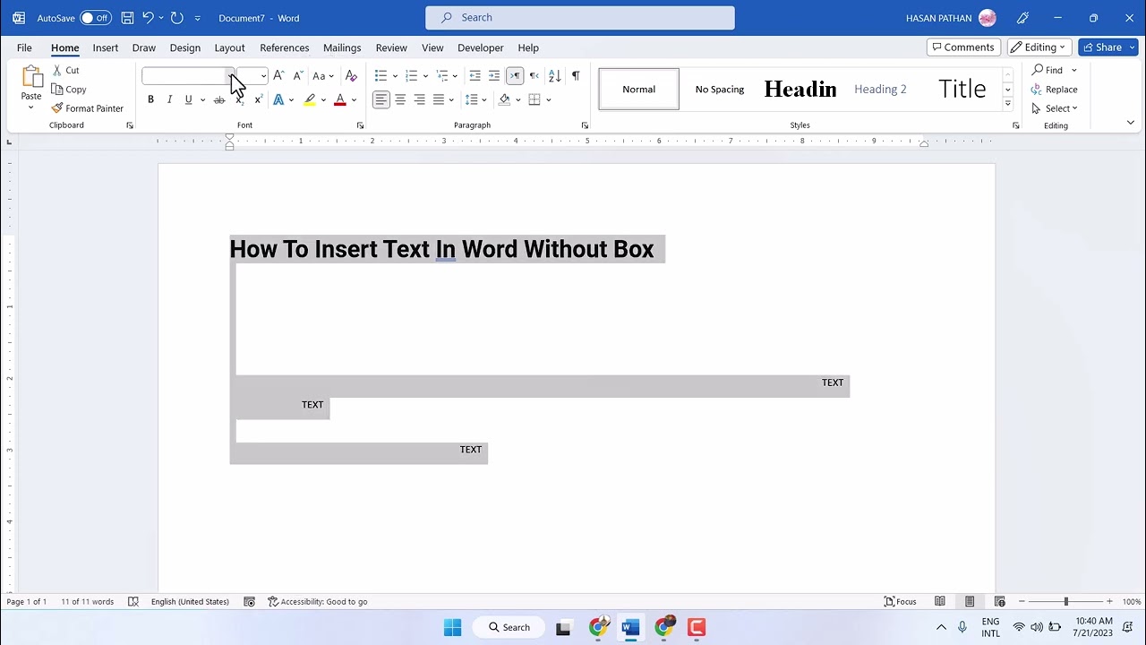 How to Add Text Anywhere in Microsoft Word🔥