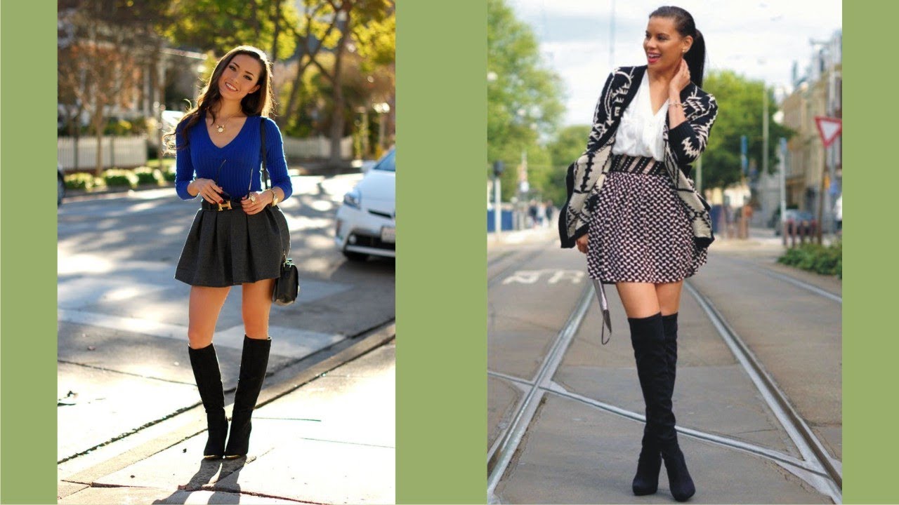 Pretty Mini Skirts And Boots