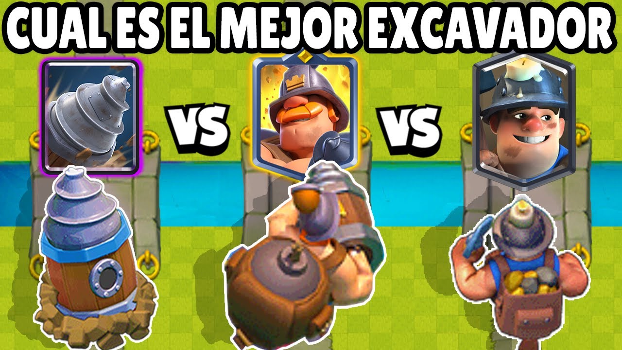 CUAL ES EL MEJOR EXCAVADOR? | GRAN MINERO vs MINERO vs EXCAVADORA de DUENDES | CLASH ROYALE