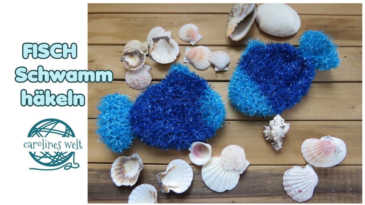 Fisch Scrubbie Schwamm, Spülschwamm, Dusch-Schwamm häkeln