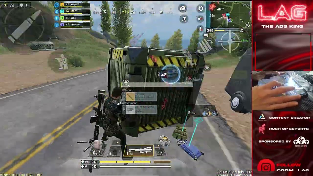 1000$ TOURNAMENT 25 KILLS IN A 51 PLAYER LOBBY LAG LOTEX GOLDEN KINGRAF CALL OF DUTY MOBILE