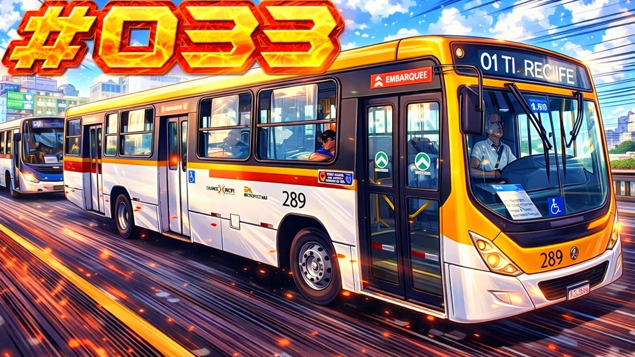 #033 - Ponte Duarte Coelho / Rua da Aurora  com muitos ônibus num belo fim de tarde em Recife