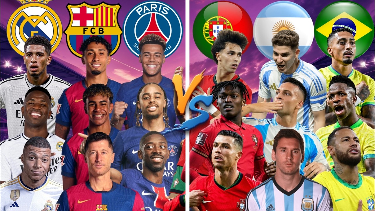Real Madrid Barcelona PSG🆚Portugal Argentina Brazil - NEW 2026🔥💪