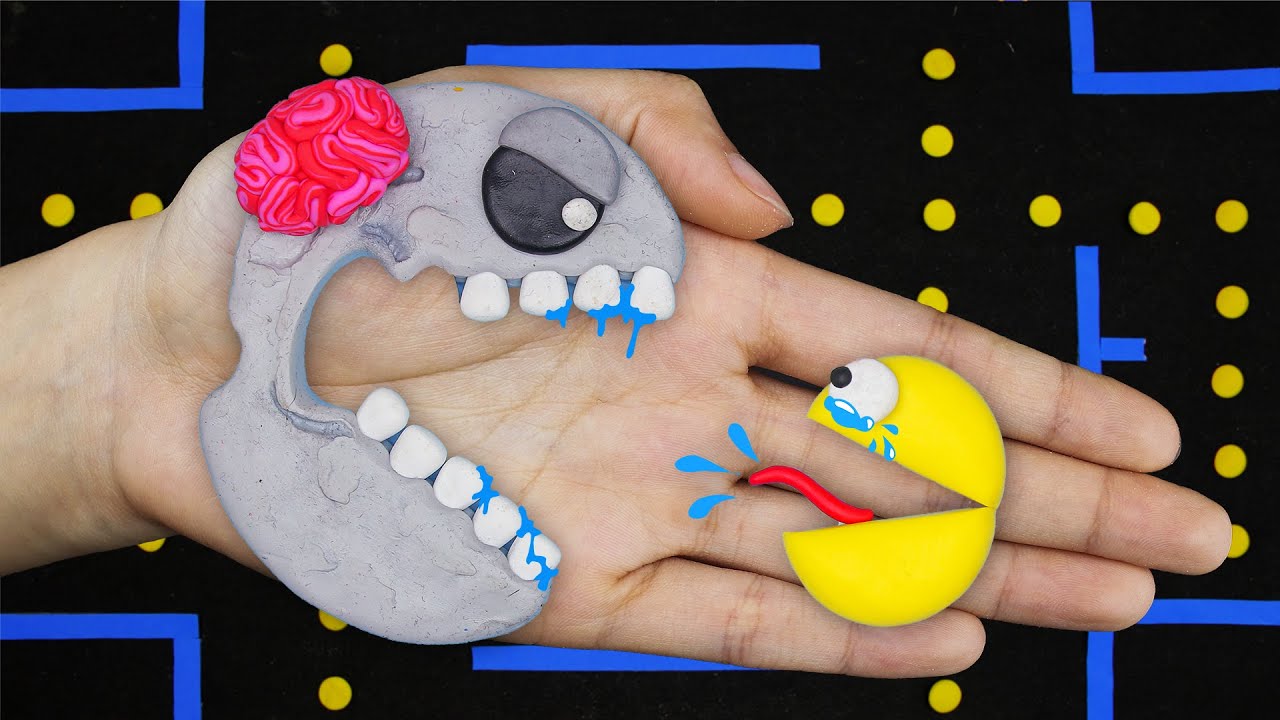Pacman Stop Motion - Pacman Zombie vs Blinky Zombie - Funny Pacman 2025
