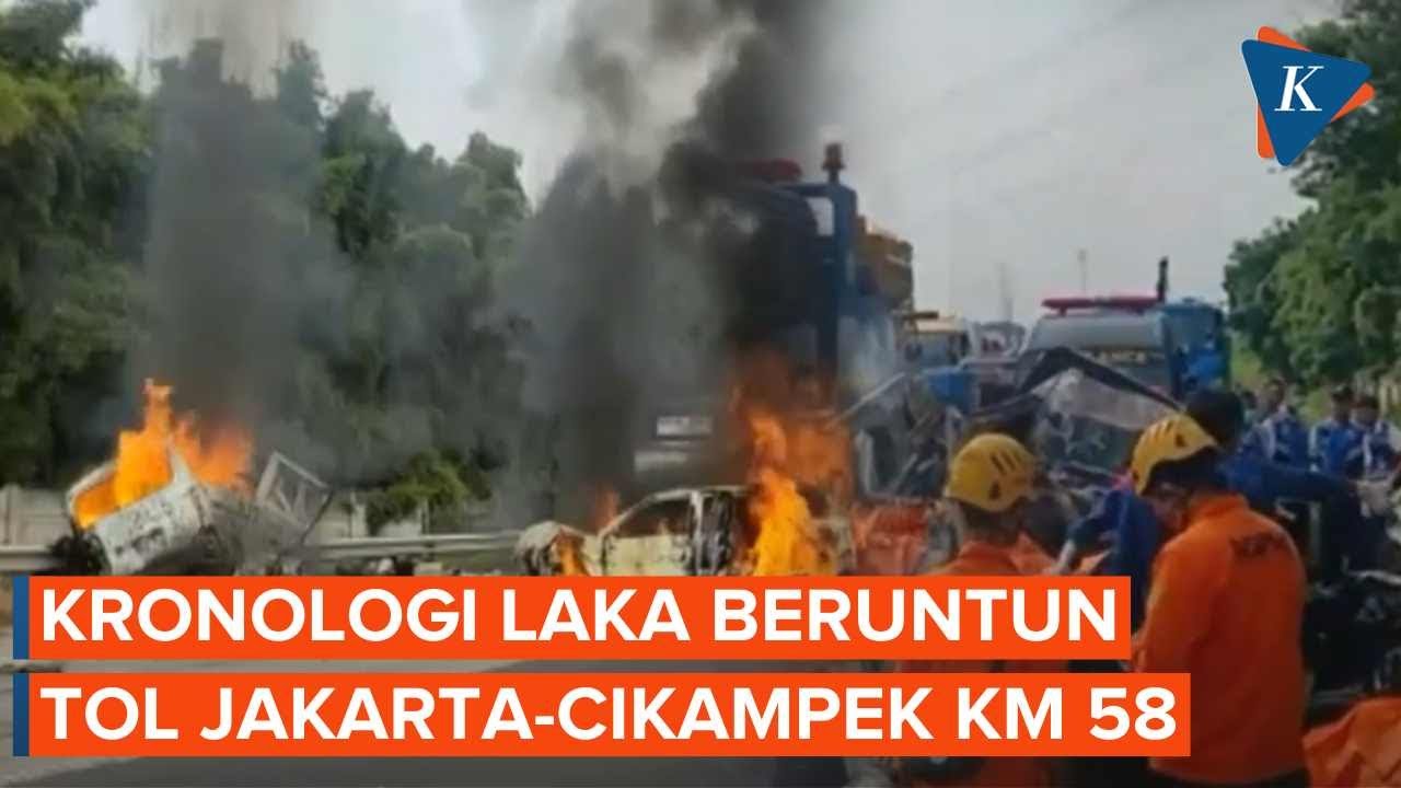 Kronologi Kecelakaan di KM 58 Tol Cikampek, 2 Mobil Terbakar, 12 Kantong Jenazah Dievakuasi