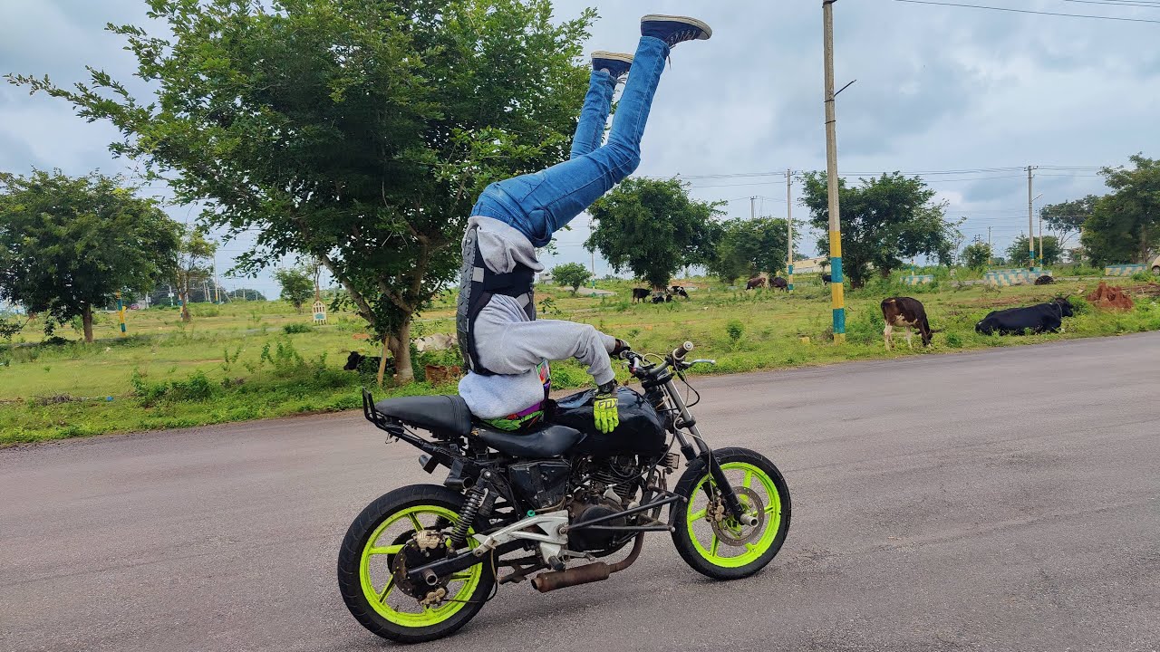 HeadStand & Extreme Professional Stunt Tricks On Pulsar 220F | ft. sp kartik |