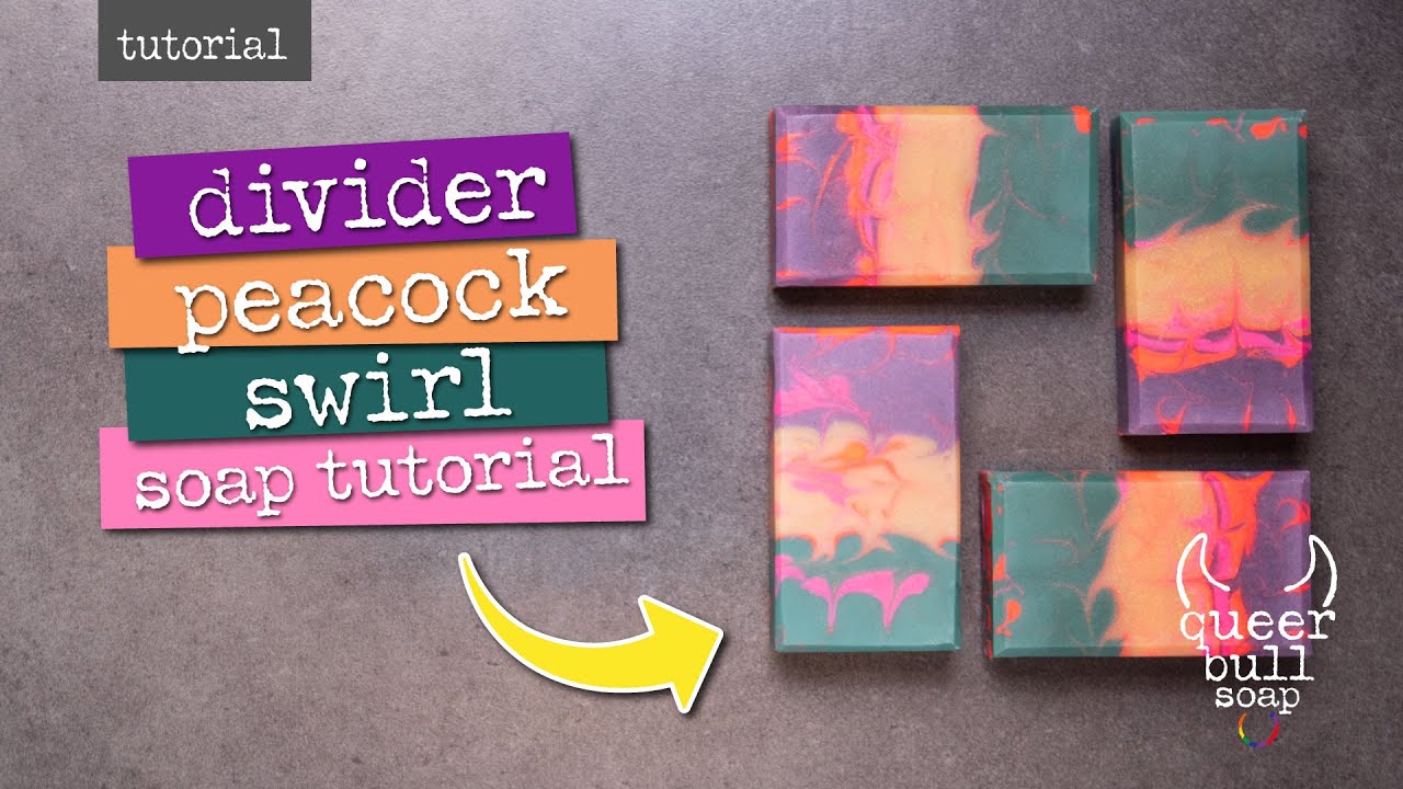 Divider Peacock Swirl Soap Tutorial - How to make soap with a simplified/modified peacock swirl