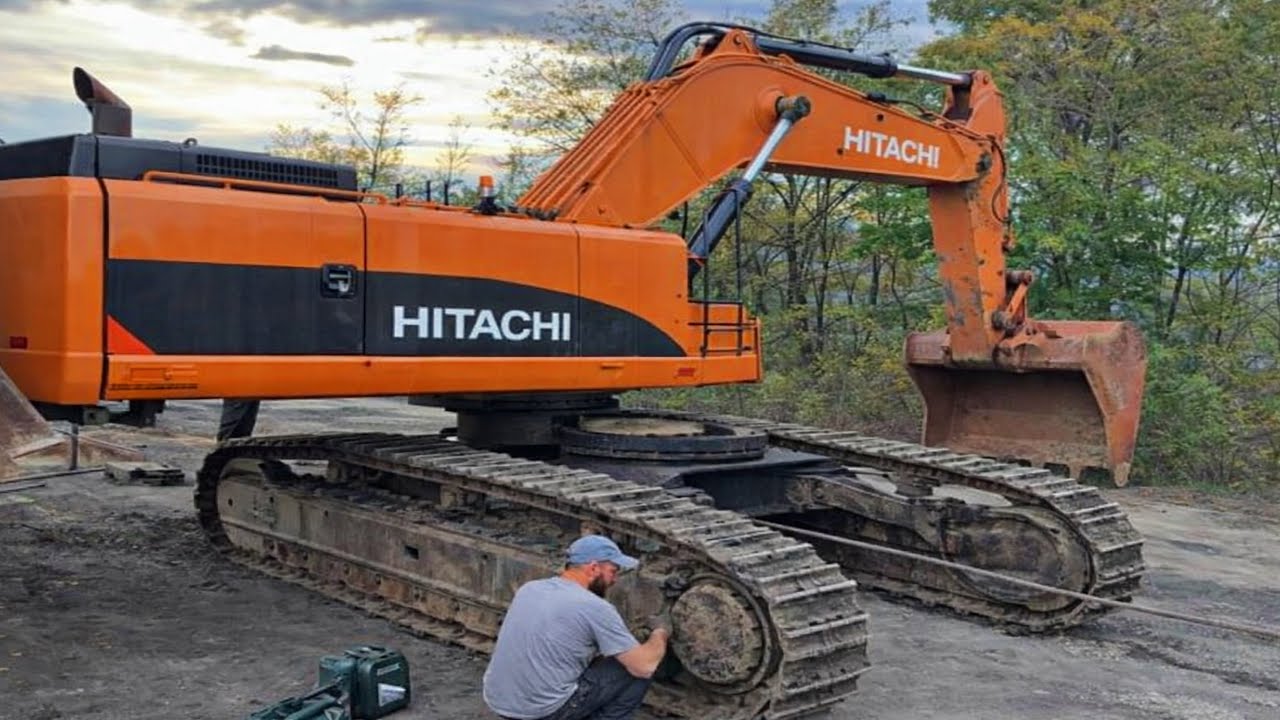 Cutting in Half a Hitachi Excavator & Replacing the Swing Ring - Gold Mining Works (4K)