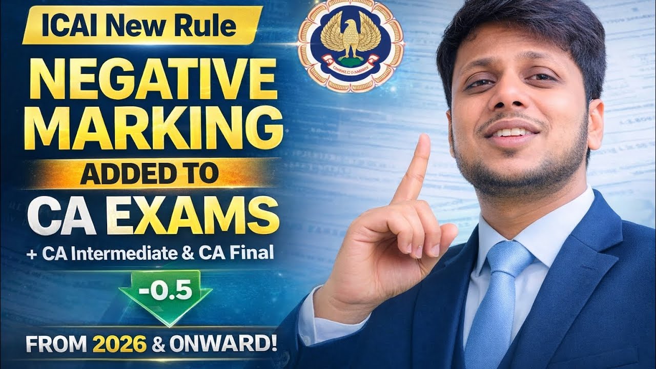 Big News | Negative Marking Added to CA Exam May 2026 & Onwards! | CA inter & Final 