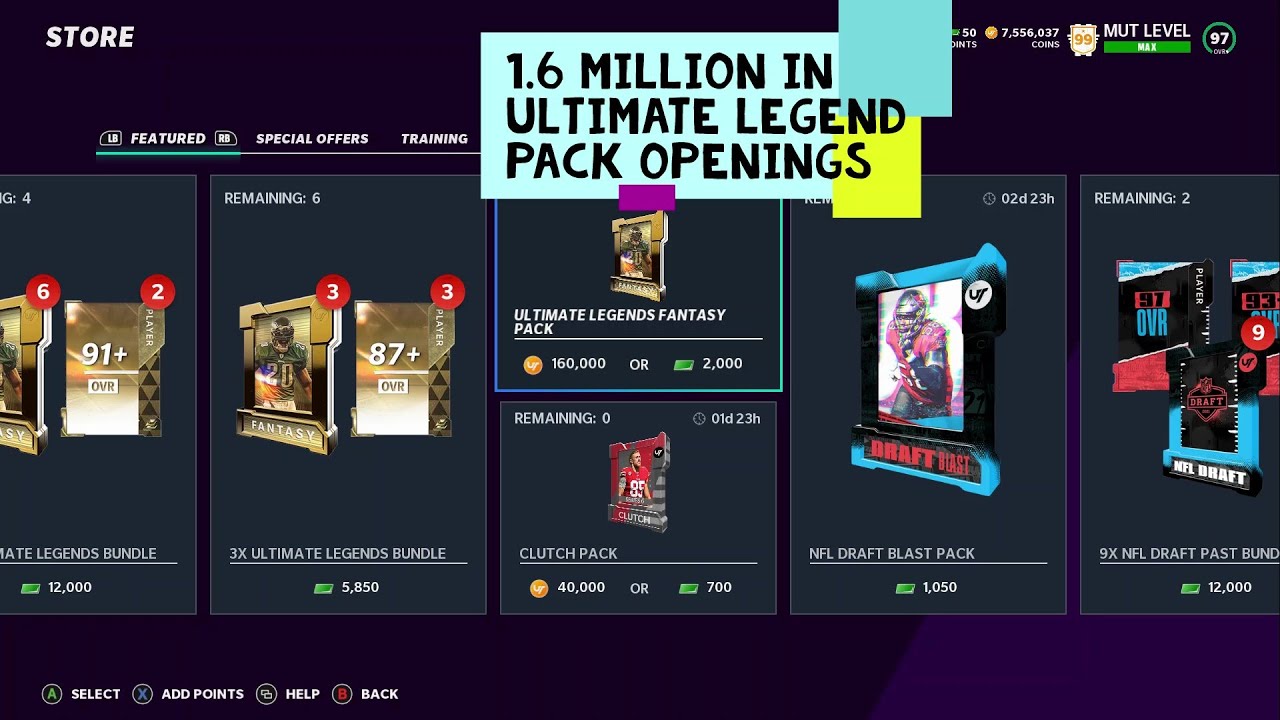 1.6 Million in Ultimate Legend Pack Openings! Madden 21