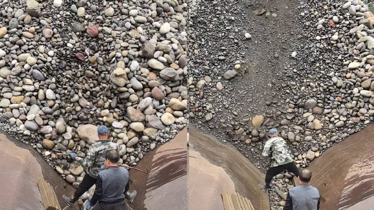 Must-Watch Relaxation! 3600-Ton Cargo Ship Unloading Pebbles