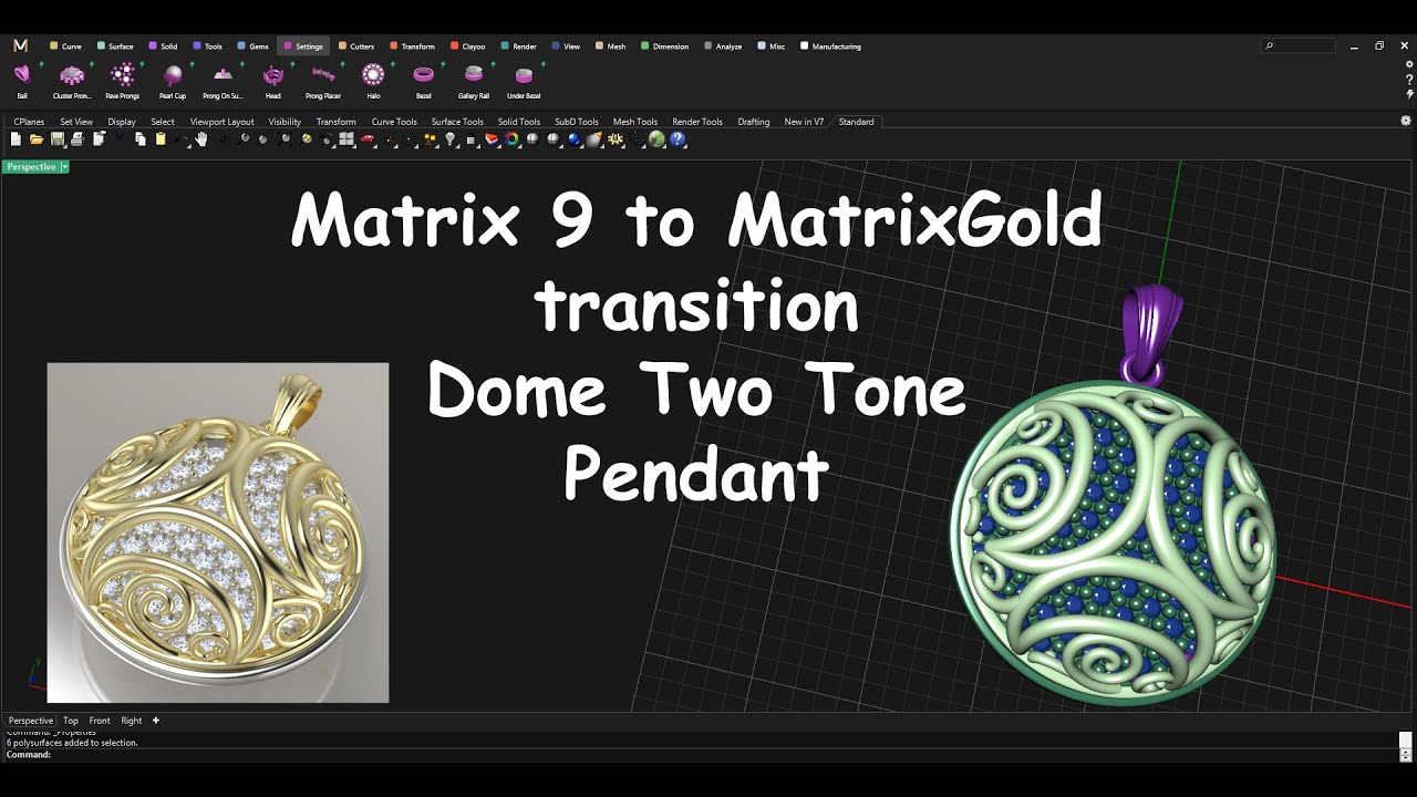 MatrixGold Pendant Two Tone