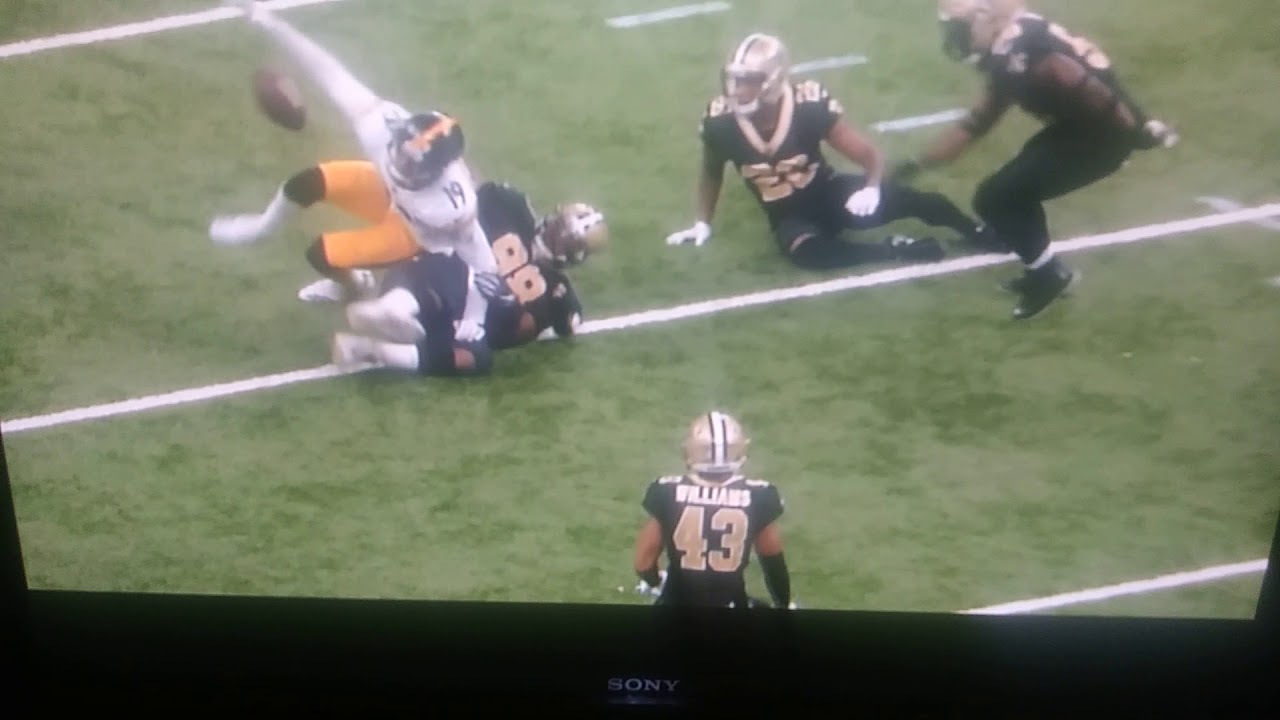 JuJu Smith Schuster Game Ending FUMBLE vs Saints