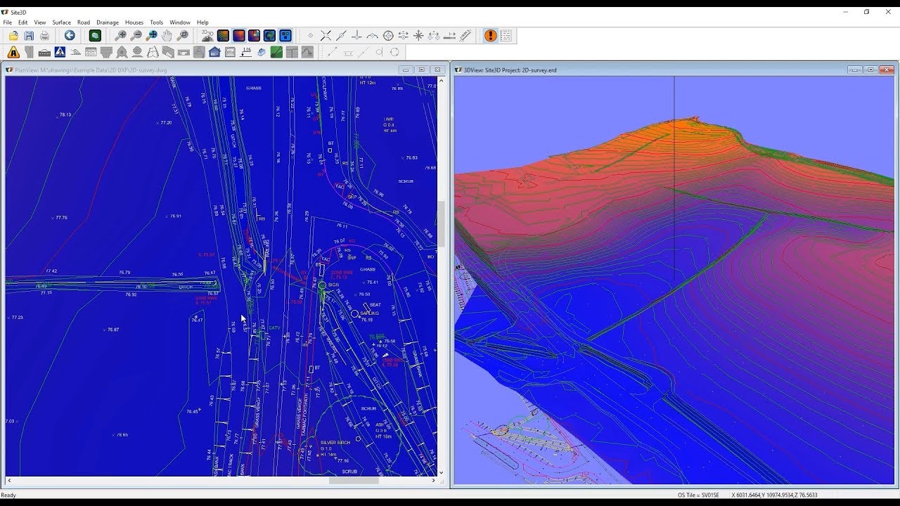 Site3D: 2D to 3D Topographical Survey Converter