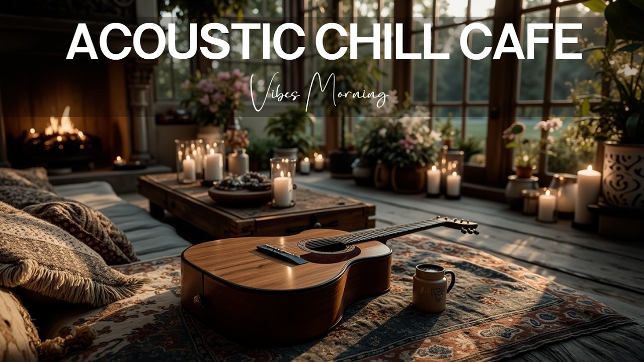 Gentle Guitar Instrumental ~ Soothing Cafe Ambience for Mornings
