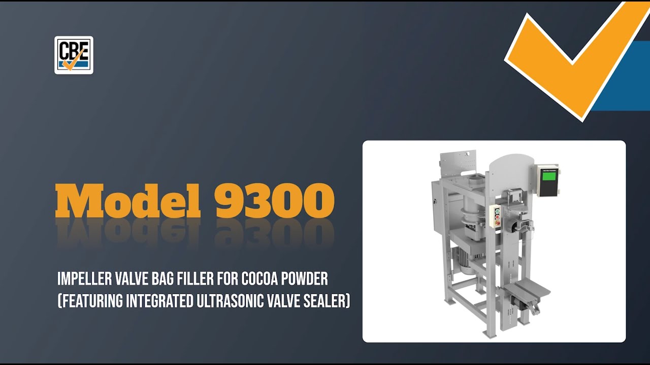 Model 9300 Impeller Valve Bag Filler for Cocoa Powder (Featuring Integrated Ultrasonic Valve Sealer)