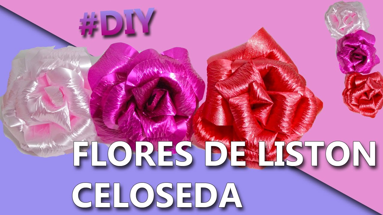 COMO HACER FLORES CON LISTON CELOSEDA | Manualidades como hacer flores
