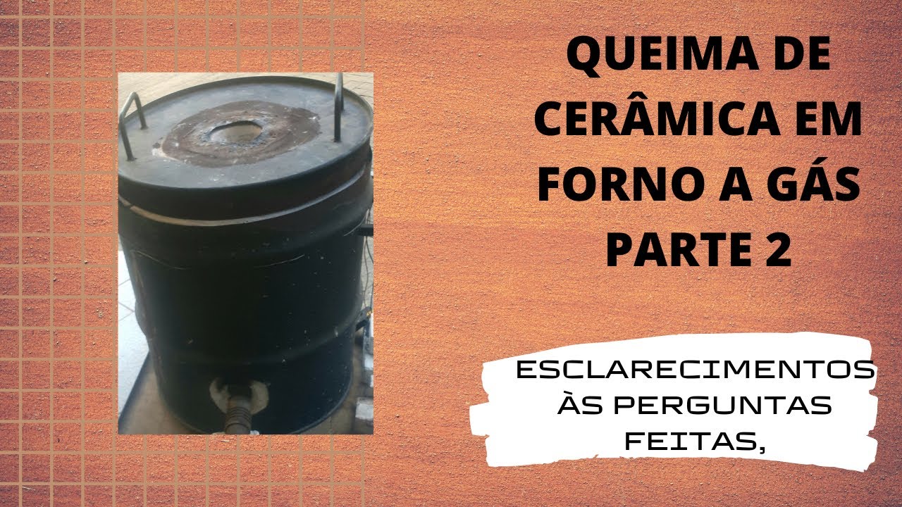 Queima de cerâmica com forno a gás  tipo tambor.