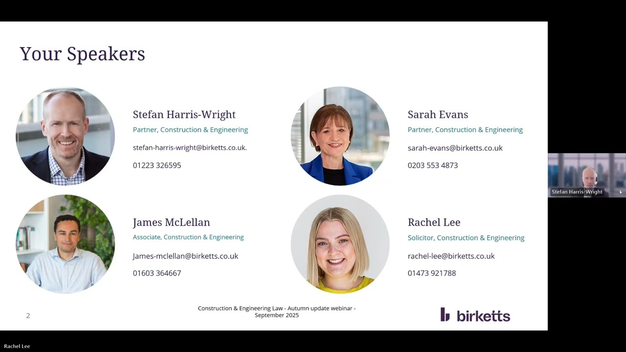 Construction and engineering law - Autumn update, 2025 | By Birketts LLP