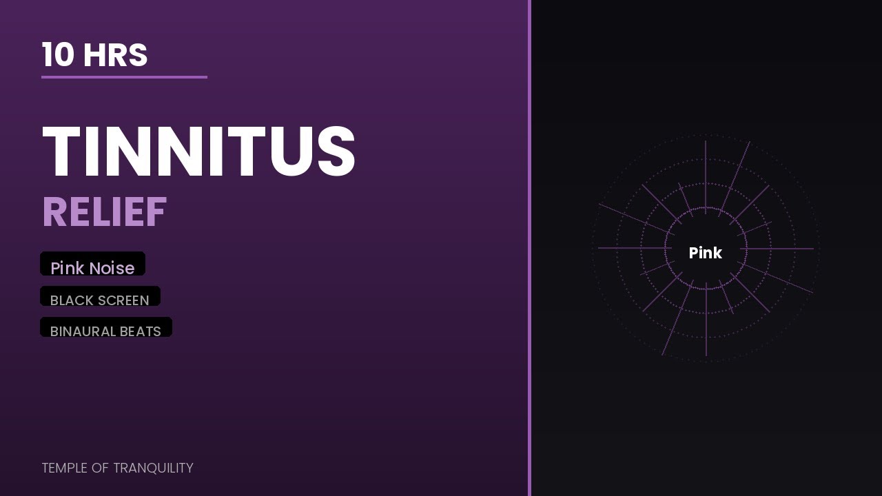 Tinnitus Relief | 10 Hours Masking Sound Therapy with Pink Noise & Notched Audio