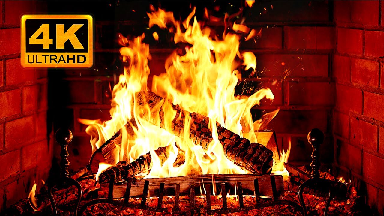 🔥 Cozy Fireplace 4K (12 HOURS). Fireplace with Crackling Fire Sounds. Fireplace Burning 4K