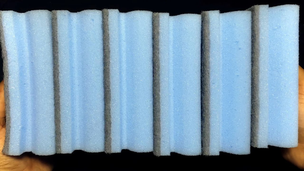 Dry very crispy long sponges bulk ripping ☁️💙 bulk rippping x5 // ASMR SPONGE RIPPING