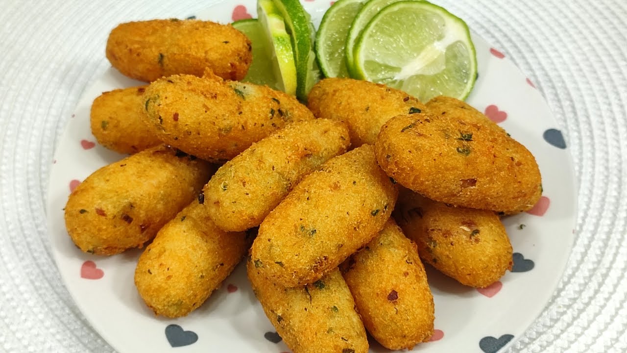 BOLINHO DE BACALHAU BEM SEQUINHO FEITO COM BATATA 🥔 INGLESA |#kdeliciacozinha 