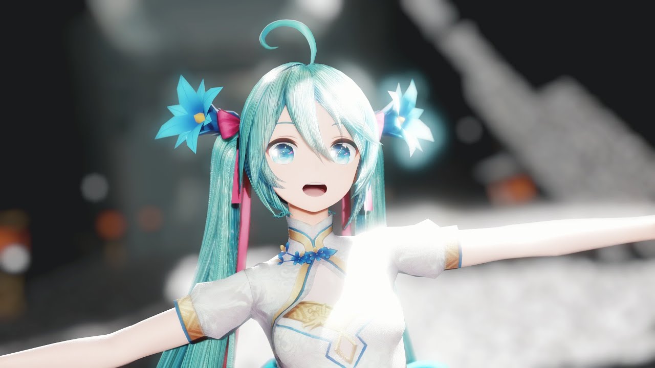 【MMD ᴴᴰ】 「花月成双 / Flower Moon in pairs」 【YYB初音ミク】