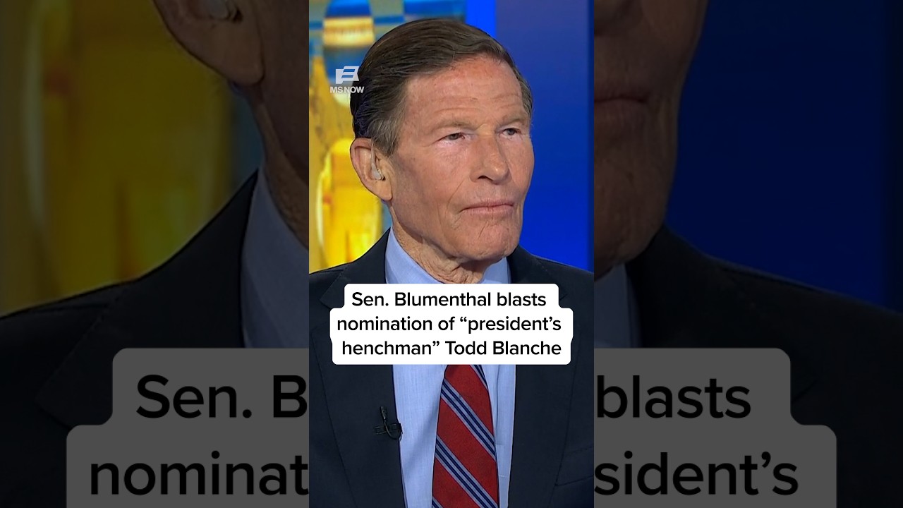 Sen. Blumenthal BLASTS nomination of 'president's henchman' Todd Blanche
