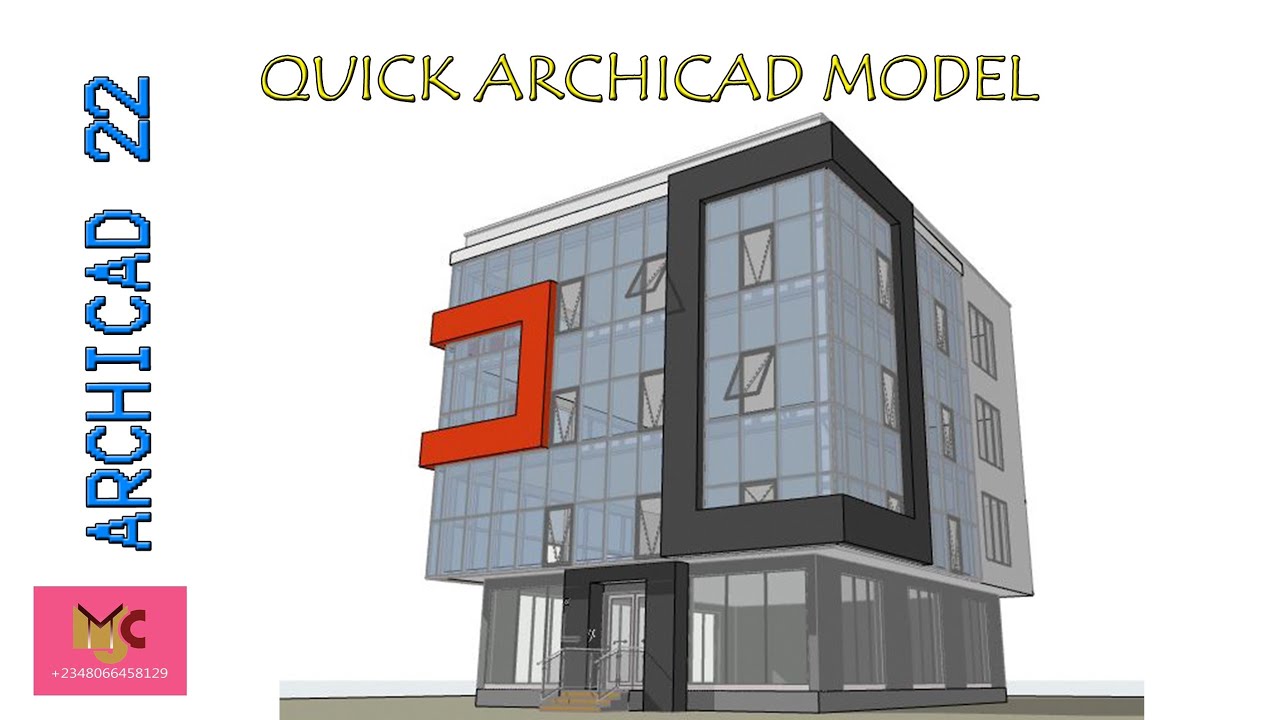 Office building - curtain wall #archicad