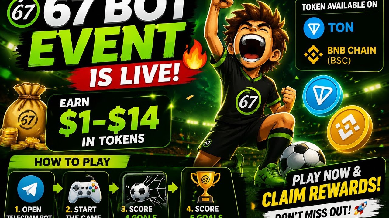 67 Bot Game Airdrop ⚽ Score Goals & Earn FREE Crypto Rewards