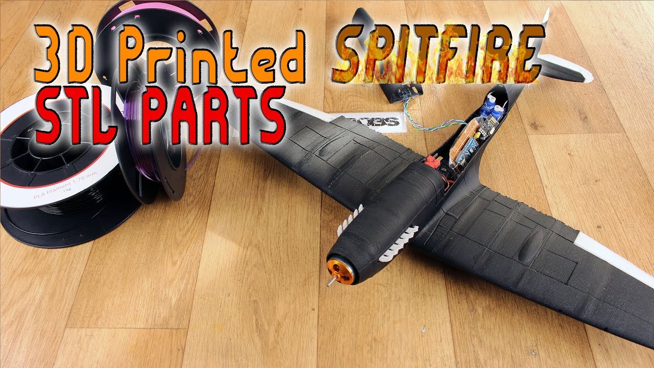 3D printed Spitfire RC plane body - FREE STL parts