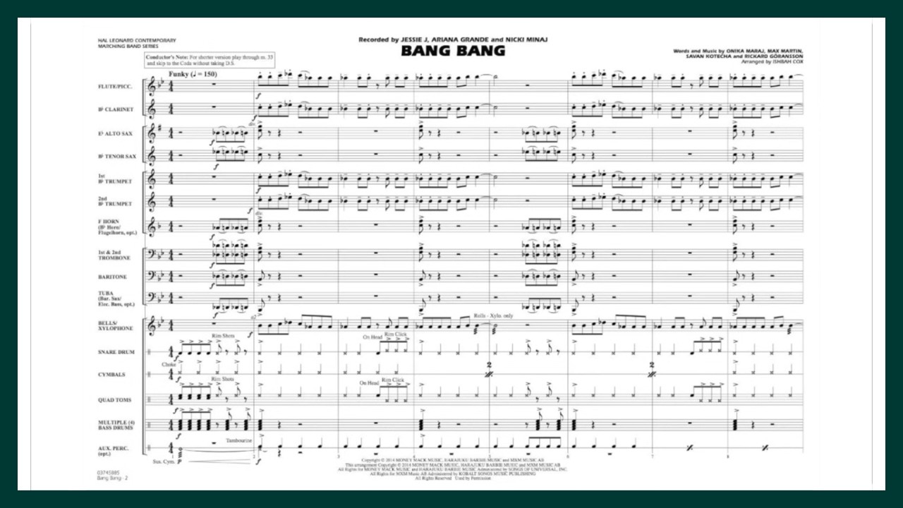 Bang Bang by Jessie J, Ariana Grande & Nicki Minaj | Arr: Ishbah Cox