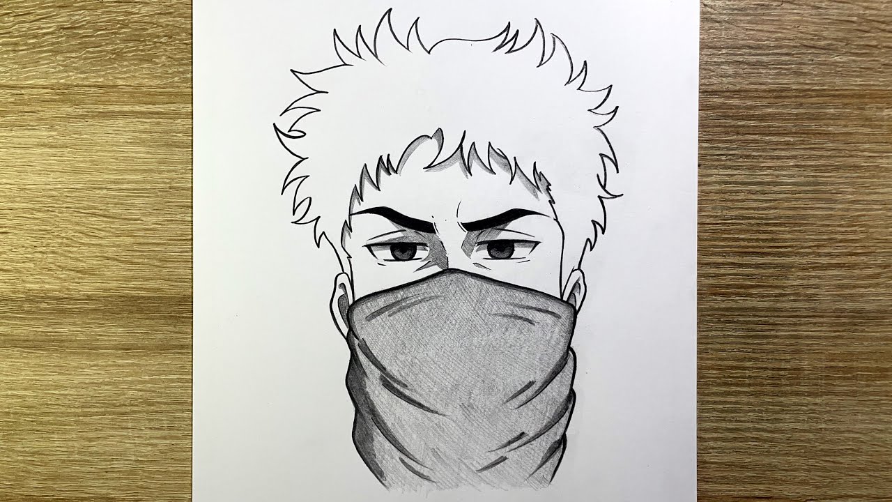 Comment dessiner un garçon mystérieux avec un masque | Dessin facile étape par étape