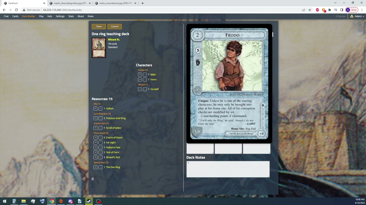 MeCCG Strategy Session 13 Hero One Ring decks
