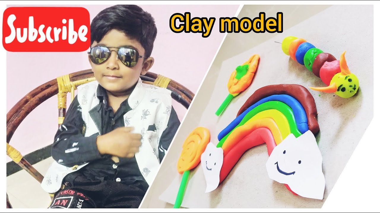 Clay Model for Pre-School Learners|Rithu's Clay Model|Rainbow Colour|Fun with Clay