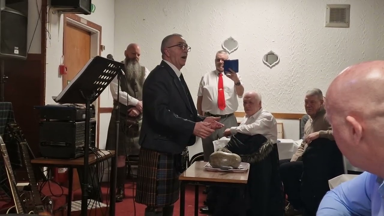 Addressing the Haggis   ,Jolly Beggers , Camelon Juniors Falkirk  Scotland  17/1/26