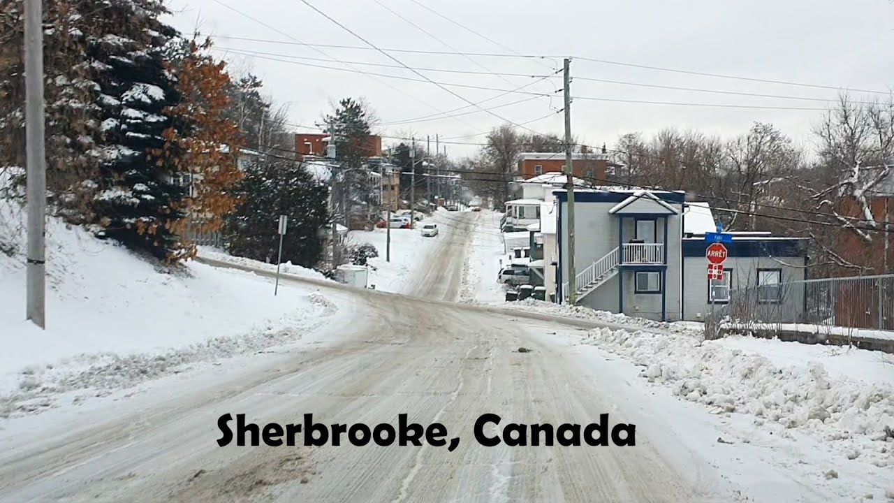 Streets in Sherbrooke, Canada (in winter)شوارع مدينة شيربروك، كندا شتاءً