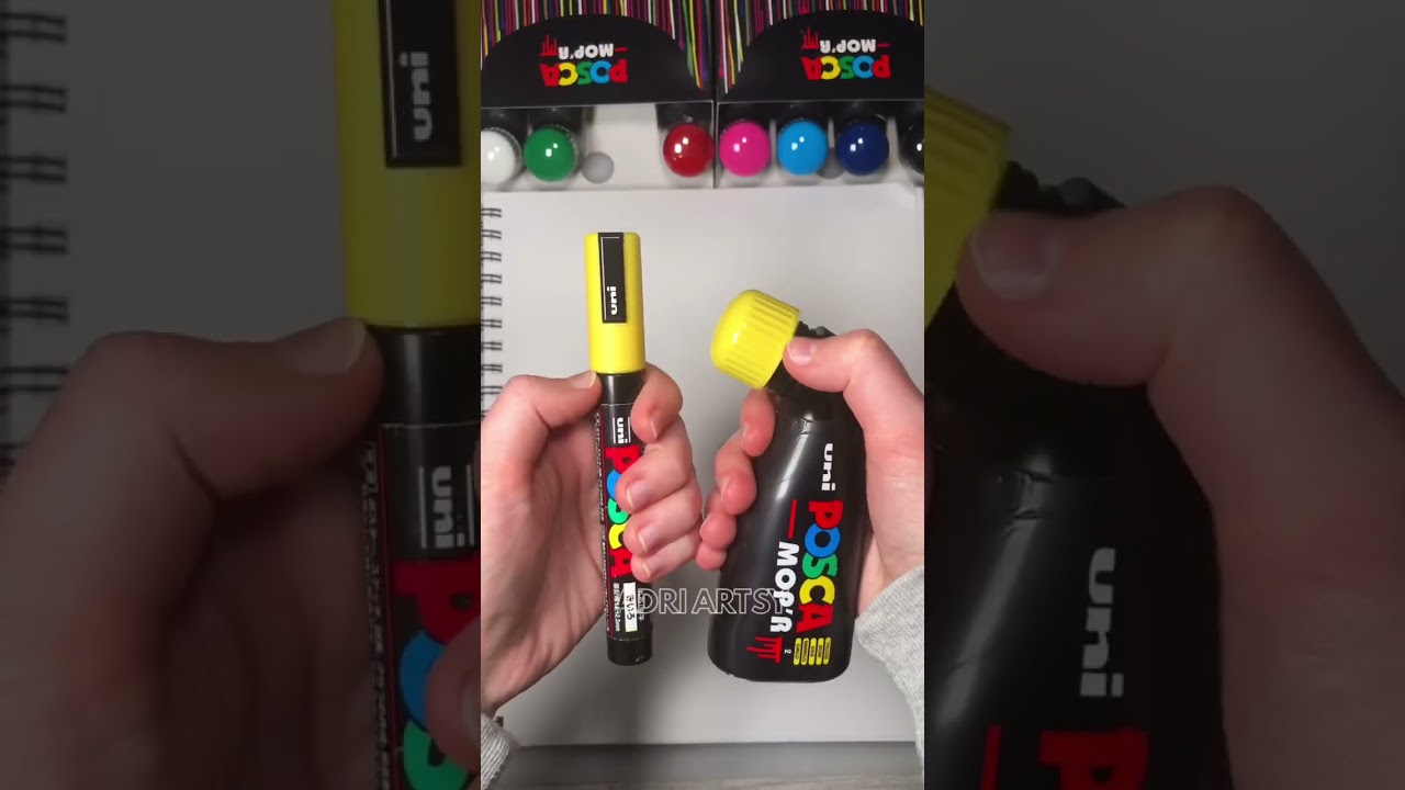 Activating my THICCC Yellow Posca Mop’r Marker and Drawing with it! 