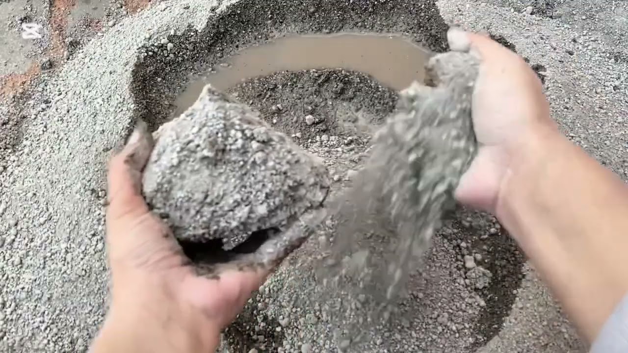 ASMR grey stone crushes sand dry floor crumbling video 😎RS ASMR