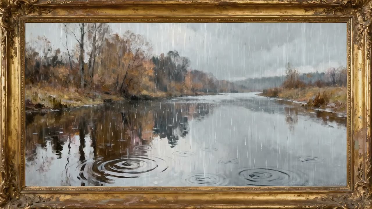 Frame TV Art Relaxing Rainy River Animated Fall Scenery (2026)