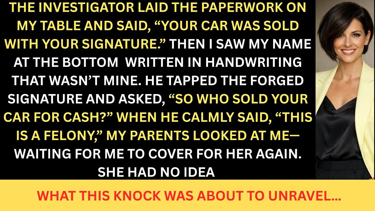 MY SISTER SOLD MY CAR USING A FORGED SIGNATURE - THE INSURANCE INVESTIGATOR KNOCKED FIRST...