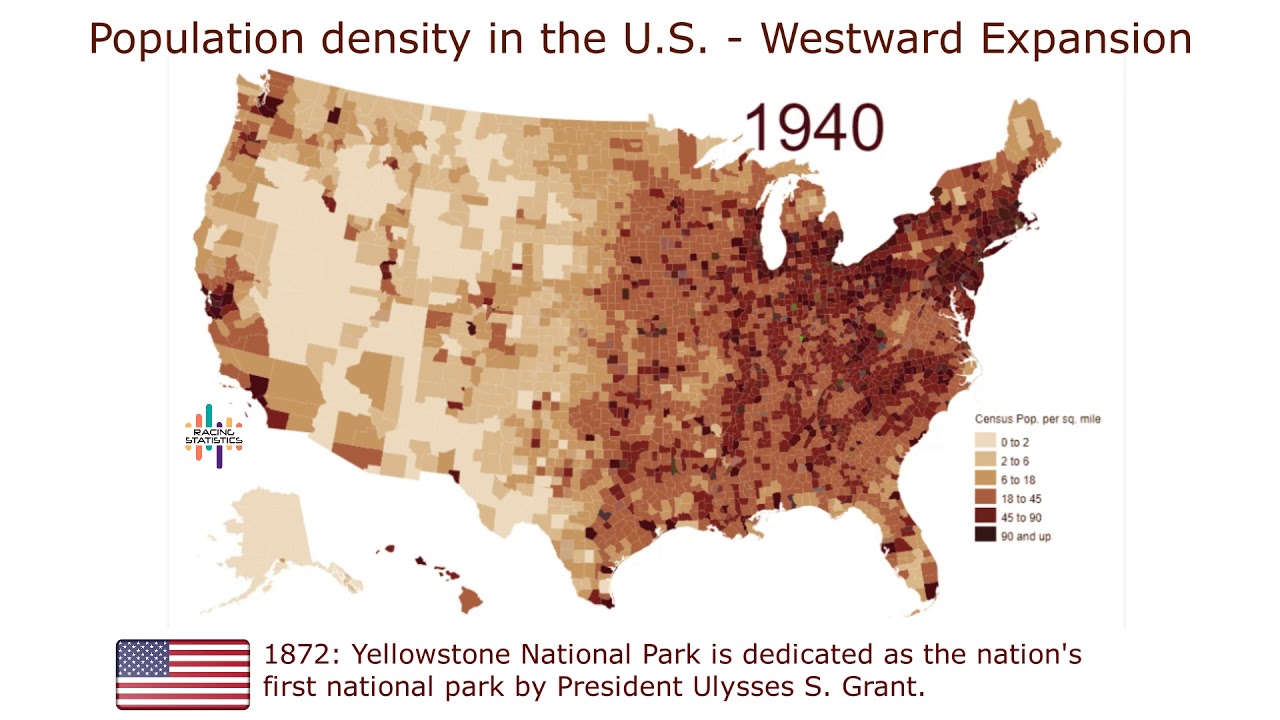 U.S. Population Density (1790&ndash;2010) - Westward Expansion