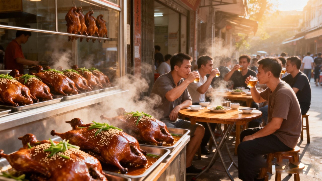 广东顺德最传统烧鹅做法，先烤再油炸 ，半只烧鹅100块！【舟小九】