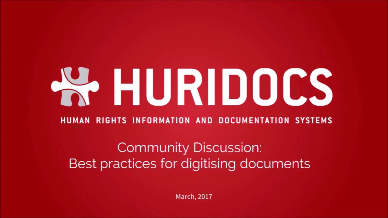 Community discussion: Best practices for digitising documents (23 May)