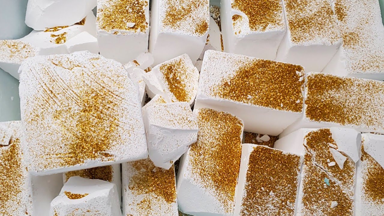 15 BLOCKS GOLD GLITTER ADER GYM CHALK CRUMBLE-ASMR