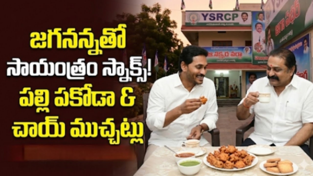 జగన్ గారితో సాయంత్రం సమయంలో పల్లి పకోడీ ఈవినింగ్ స్నాక్స్ టేస్టీగా కరకరలాడుతూ ఉండేలా తింటుట్టాము👌👌