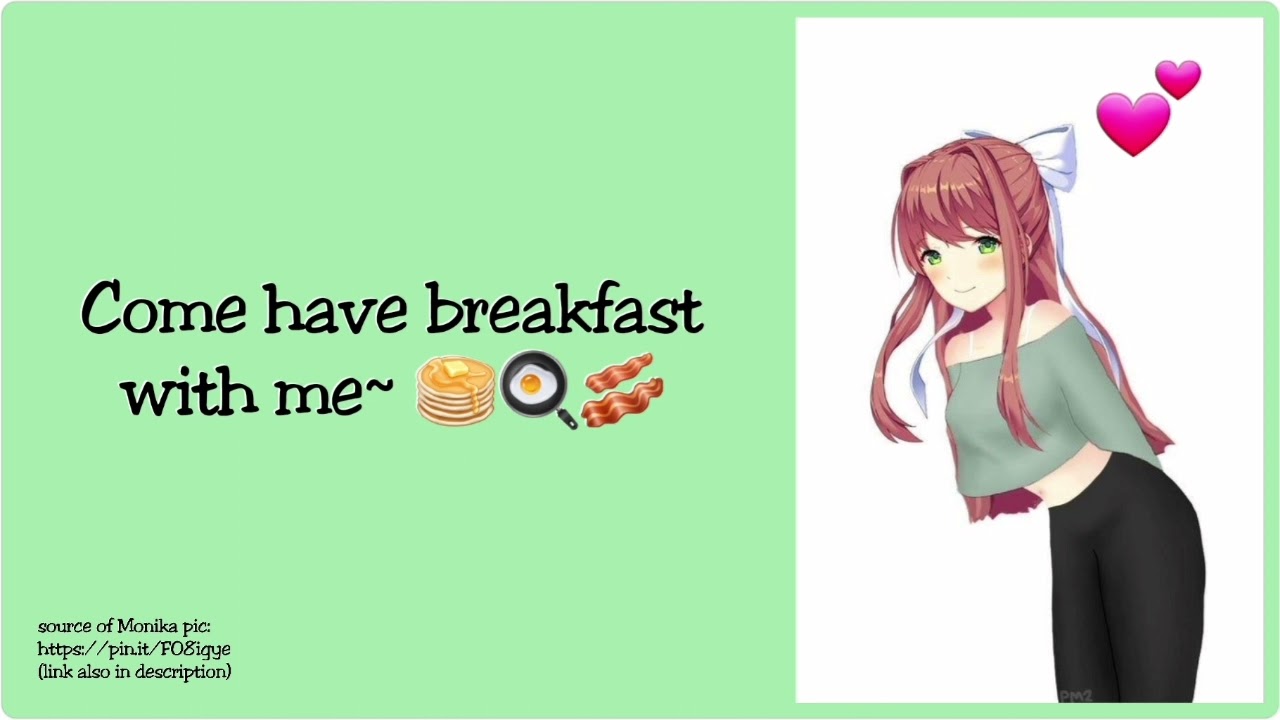 Завтрак с Моникой 🥞💕 || Моника x Сонный Слушатель || DDLC флафф [F4A]