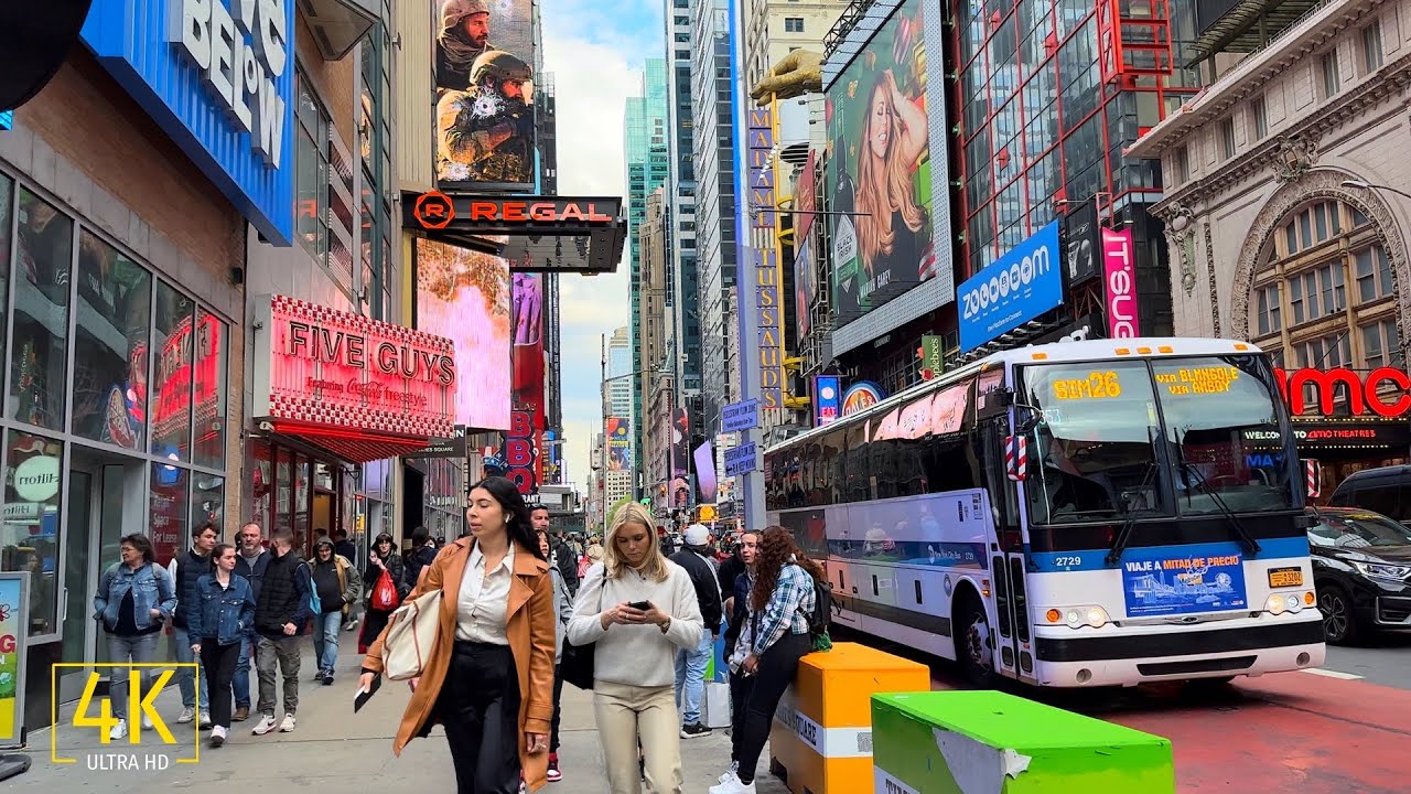 Virtual Walking Tour Of New York City 2023 | Midtown Manhattan Rush Hour Walking Tour | NYC Walk 4K