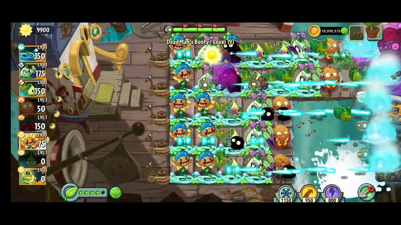 (Plant Level 1) Dead Man's Booty level 191-192 (Pirates Sea Endless Zone) #pvz2 #endlesszone #pvz